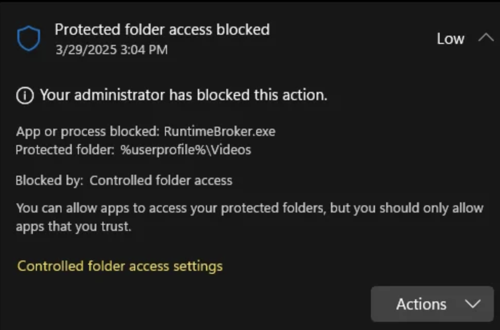 runtime broker exe issue